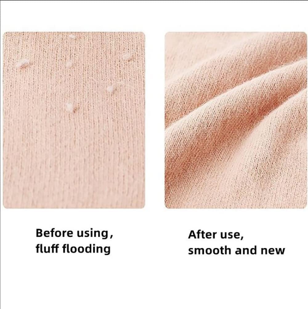 Fabric swatch showing lint dots on left and smoother surface on right