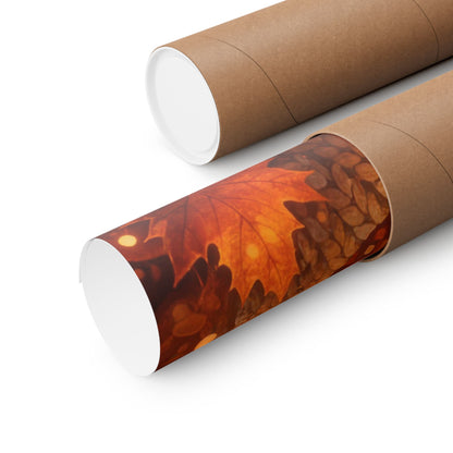 Autumn Cozy Cat Poster — Matte Vertical Fall Wall Art