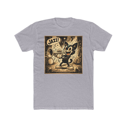 Jazz Cat Vintage Cartoon T-Shirt — "JAZZ!" Retro Music Tee