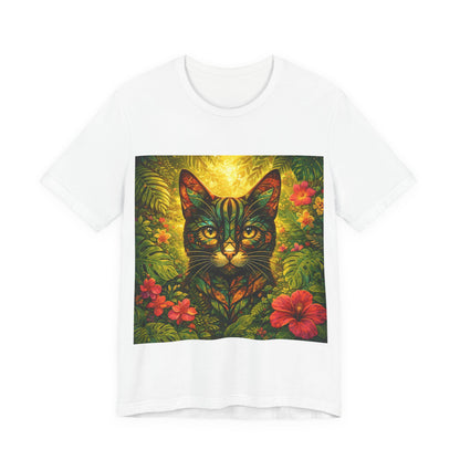 Tropical Cat Tee — Vibrant Jungle Cat Graphic T-Shirt