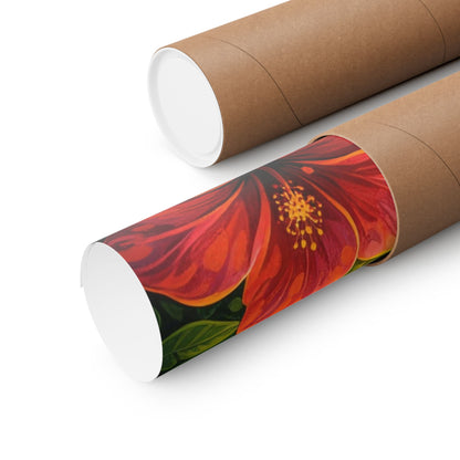 Tropical Cat Poster — Vibrant Botanical Matte Vertical Wall Art