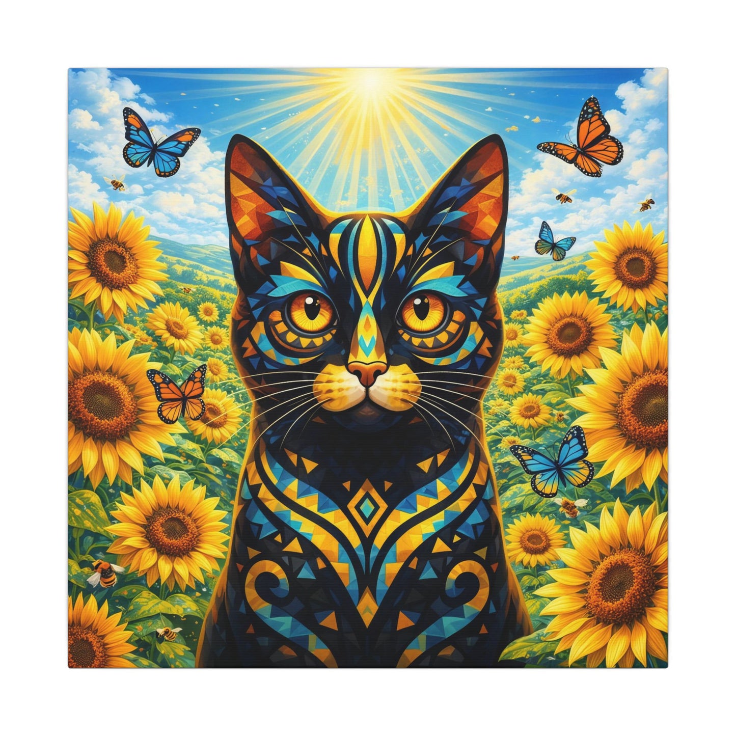 Sunflower Cat Canvas