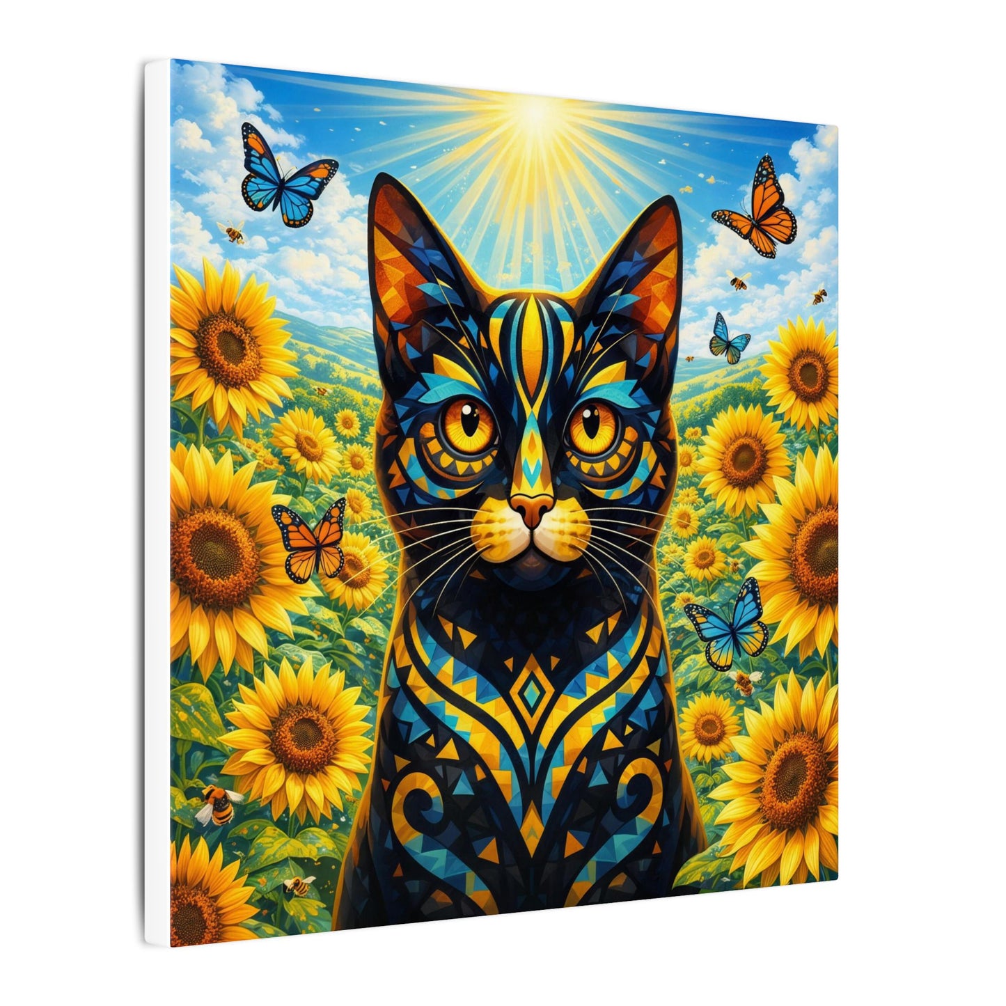 Sunflower Cat Canvas