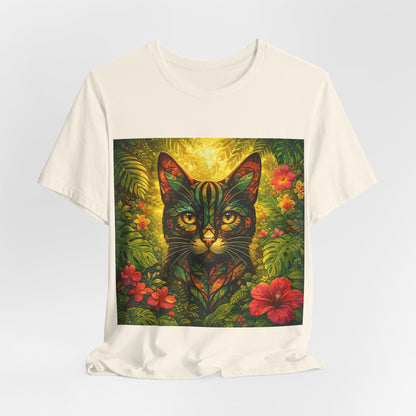 Tropical Cat Tee — Vibrant Jungle Cat Graphic T-Shirt