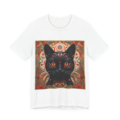 Black Cat Mandala Tee — Mystic Gothic Cat Graphic T-Shirt