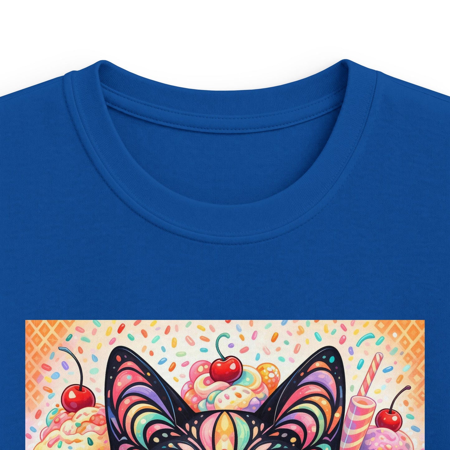 Kids Cat Art Tee — Colorful Heartbeat Kitten Graphic T-Shirt