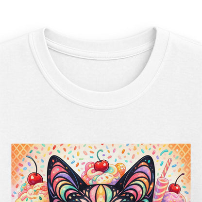 Kids Cat Art Tee — Colorful Heartbeat Kitten Graphic T-Shirt