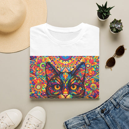 Psychedelic Cat T-Shirt — Colorful Mandala Cat Graphic Tee