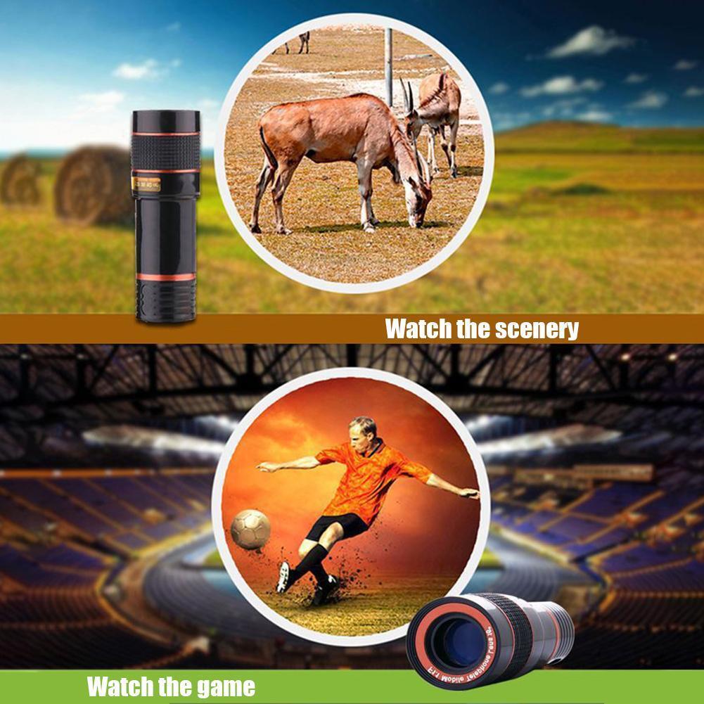 Clip-on phone zoom lens, black with red rings