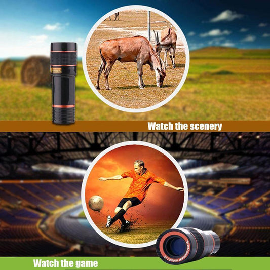 Clip-on phone zoom lens, black with red rings