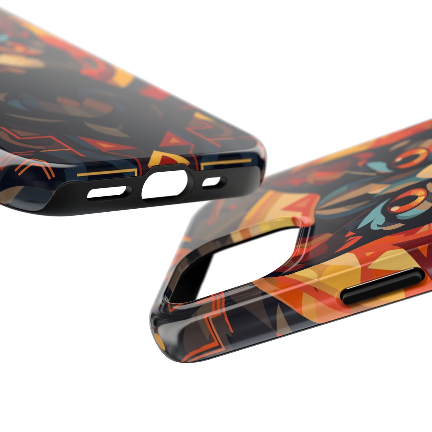 Cat Mandala Tough Phone Case — Protective Artistic Black Cat Design
