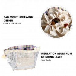Insulated cooler tote bag cutaway view showing insulation aluminum lining layer