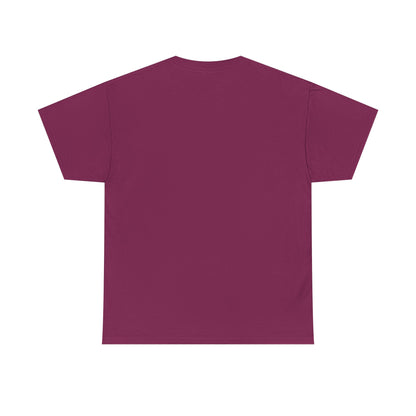 Burgundy vintage T-shirt, plain back view with crew neck and short sleeves