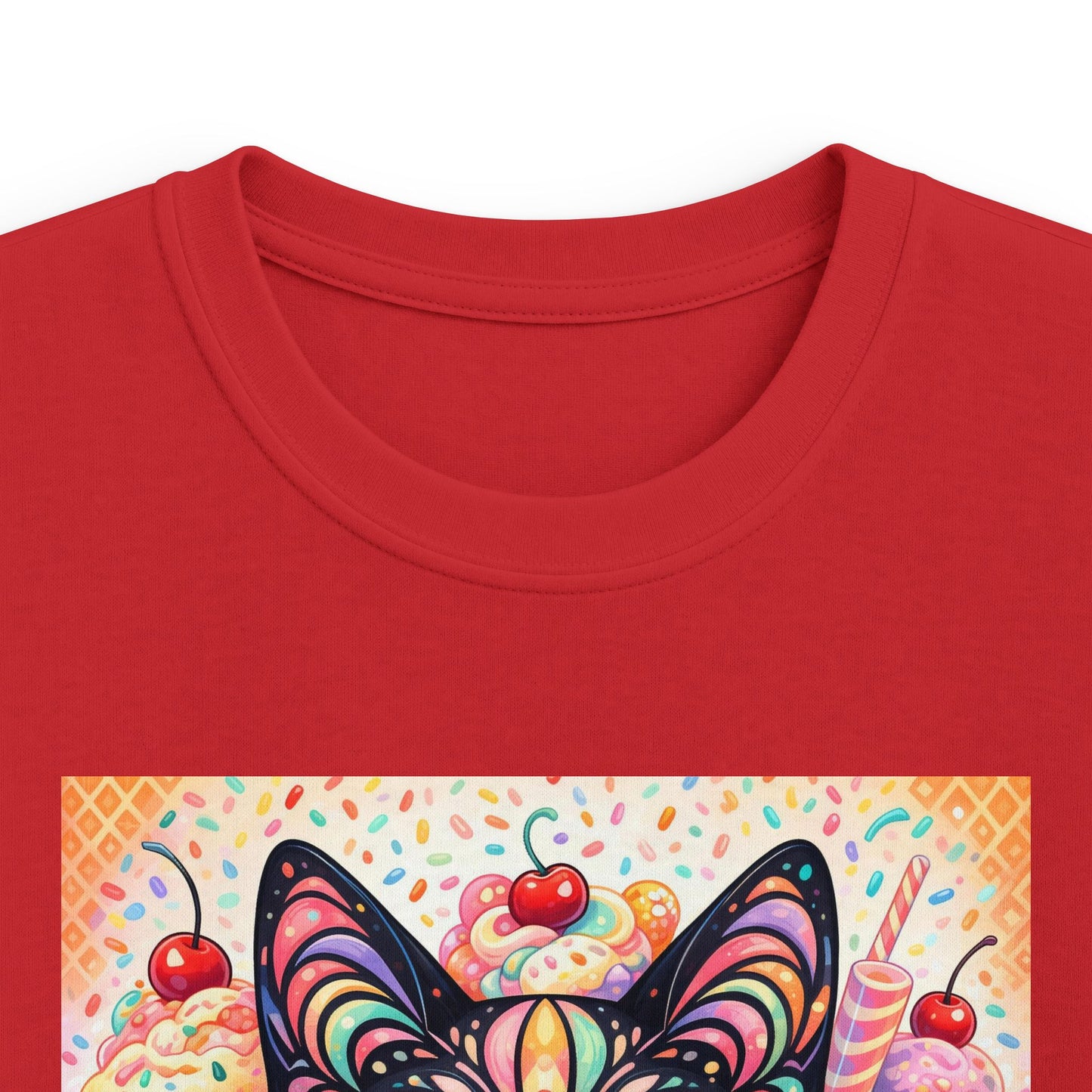 Kids Cat Art Tee — Colorful Heartbeat Kitten Graphic T-Shirt