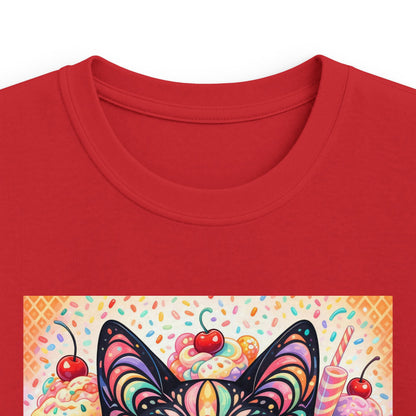 Kids Cat Art Tee — Colorful Heartbeat Kitten Graphic T-Shirt
