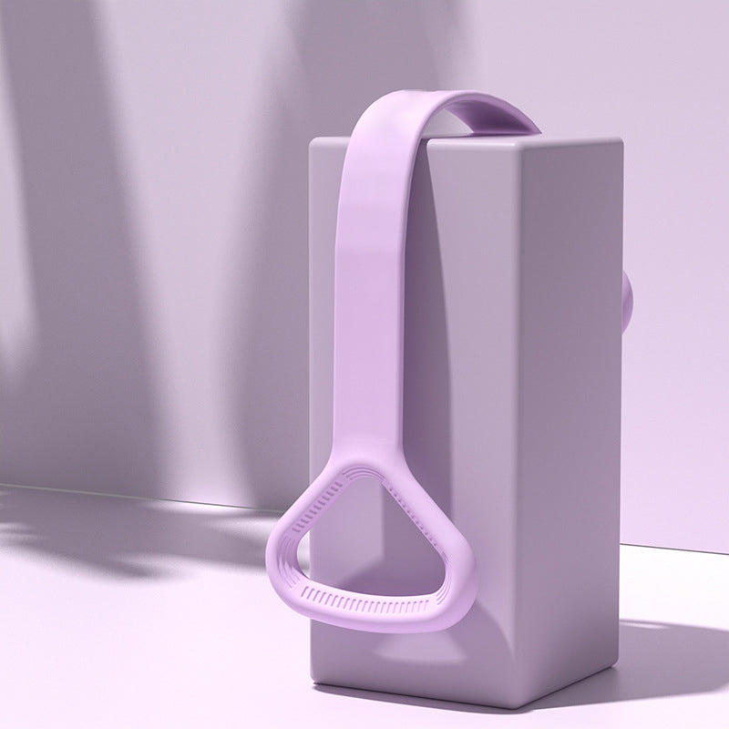 Figure-8 yoga resistance band, lavender elastic loop with textured center