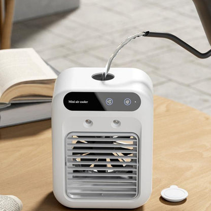 Ivory mini air cooler fan with water stream from top and front grille