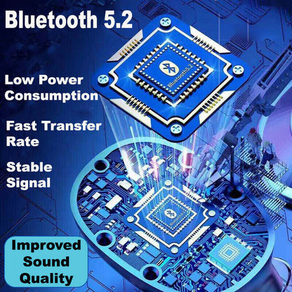 Wireless earbuds charging case with blue LED-like indicator, circuit-board design