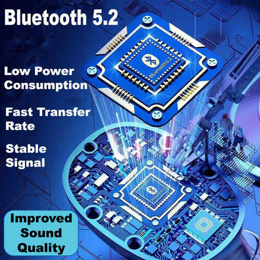 Wireless earbuds charging case with blue LED-like indicator, circuit-board design